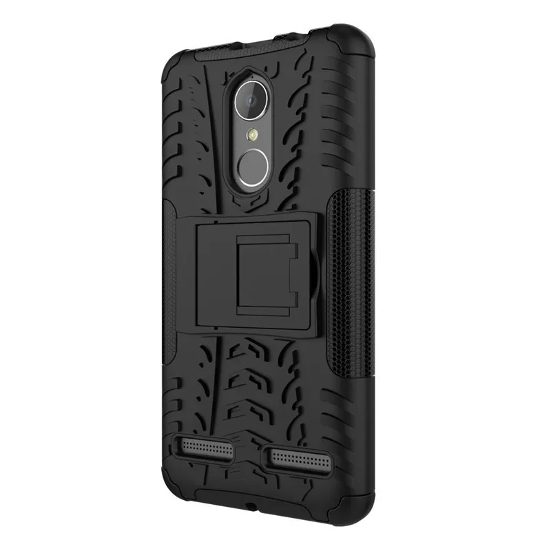 1. Двухслойный чехол с подставкой для телефона Lenovo K6 5 0 дюйма силиконовый