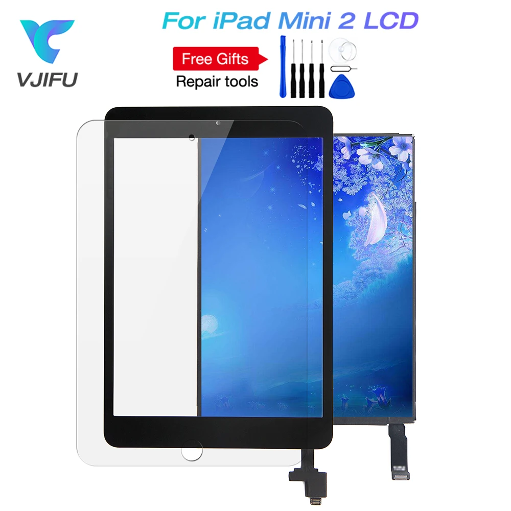 Дисплей для iPad Mini 2 A1489 A1490 A1491 Mini2 ЖК дигитайзер + сенсорный экран кнопка домой чип IC