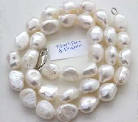 

Classic 10-11mm South Sea Natural Baroque White Pearl Necklace 18 inch