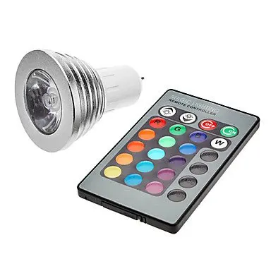 10 шт. GU5.3 RGB Светодиодный точечный светильник лампа AC85 265V 3 Вт 16 цветов с пультом