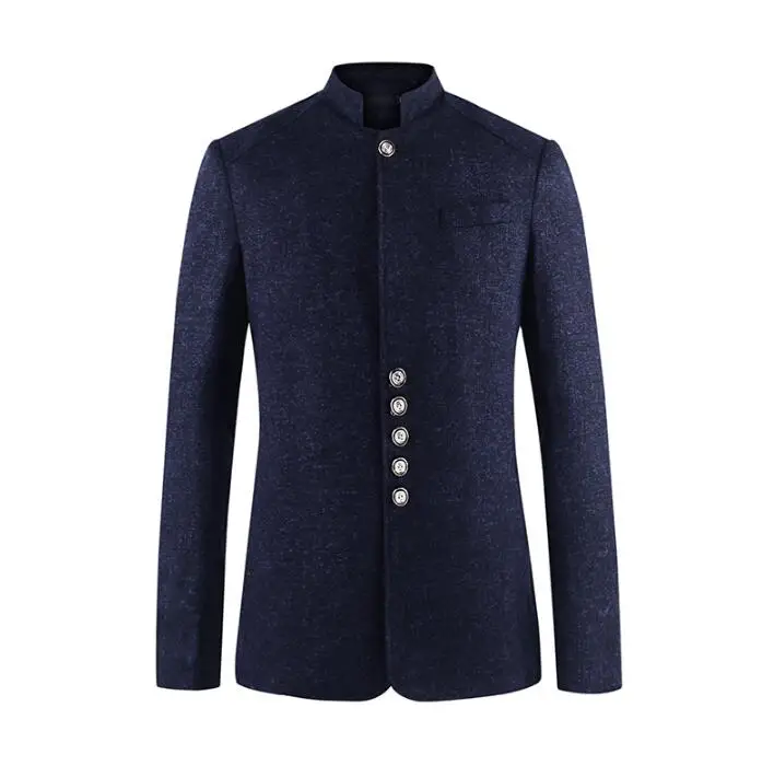 

Single breasted slim fit blazer men chinese tunic suit jacket male new design suits man 1 fashion blazers stand collar autumn 1