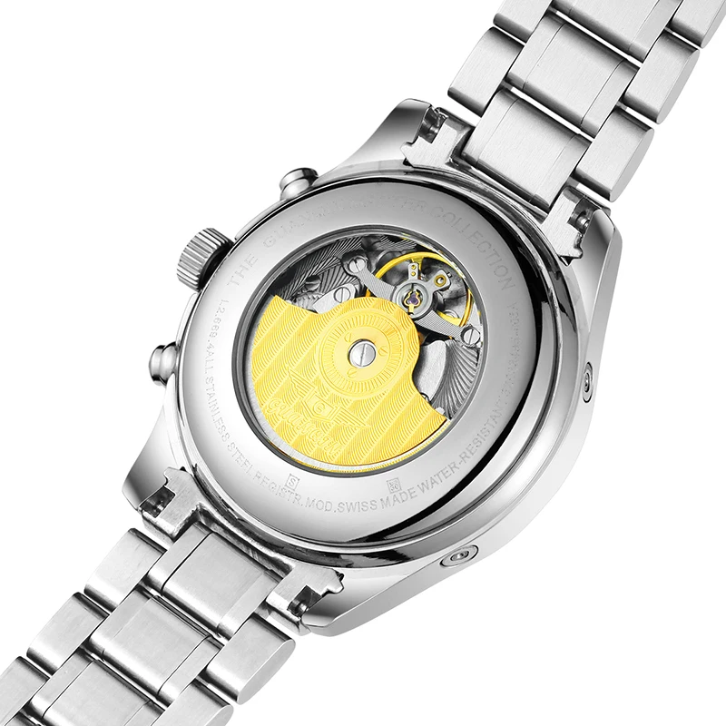 GUANQIN horloges mannen автоматические механические 316L нержавеющая сталь водостойкие часы