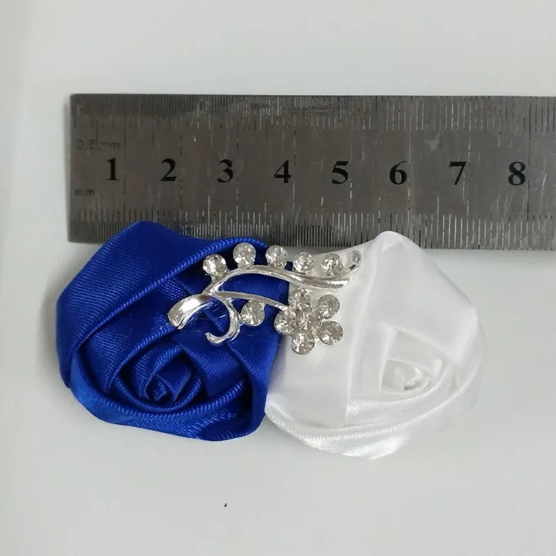 WifeLai-Королевский Синий Белый Свадебные корсажи бутоньерки Жених Свадебный