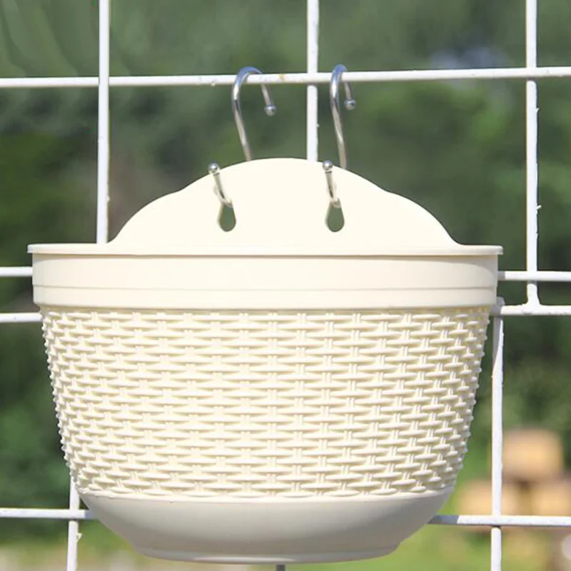 Натуральная плетеная подвесная корзина для растений садовый цветочный горшок из