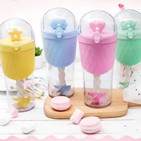 baby mixing cup with straw 500ml cute cartoon print milk juice water bottle for kids drink water creative birthday gift