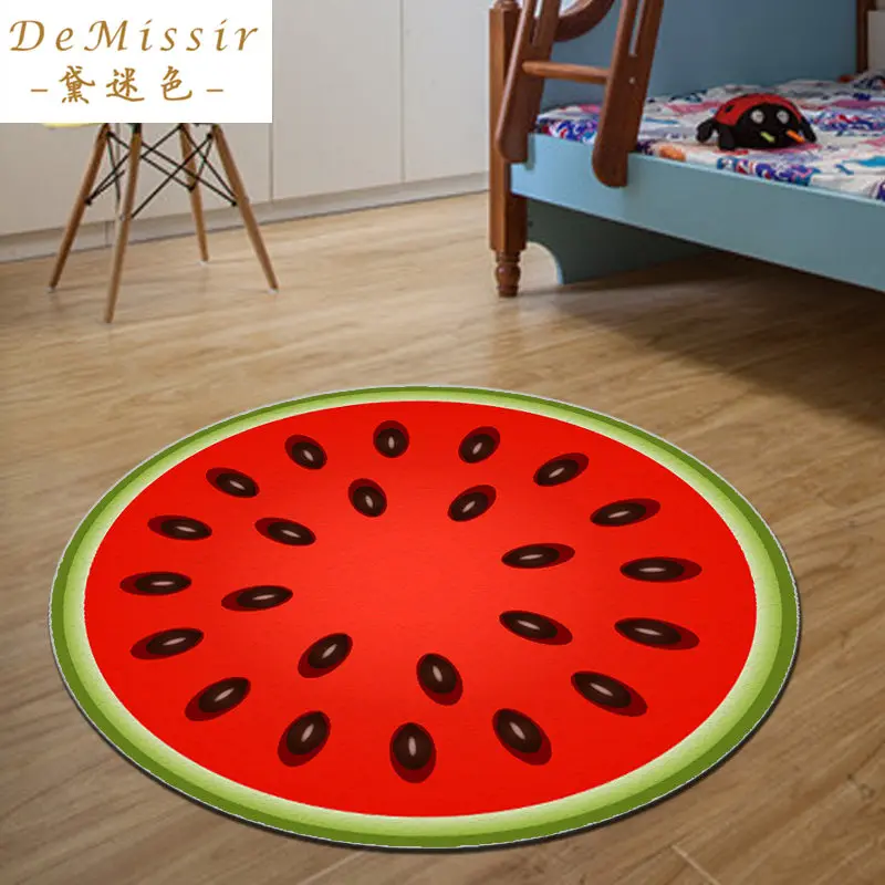 3D Fruit Round Small Rug Dywan Dia 60CM alfombras dormitorio Circular Living Room Chair Pad rugs mats tapis chambre | Дом и сад