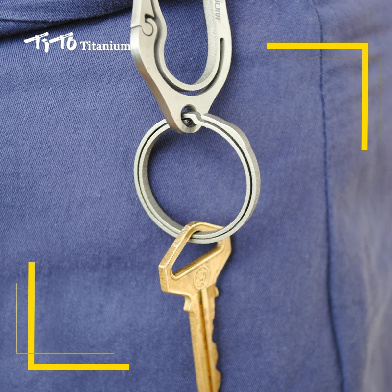 TiTo титана сплав EDC брелок Открытый Портативный Брелок Круг quickdraw инструмент