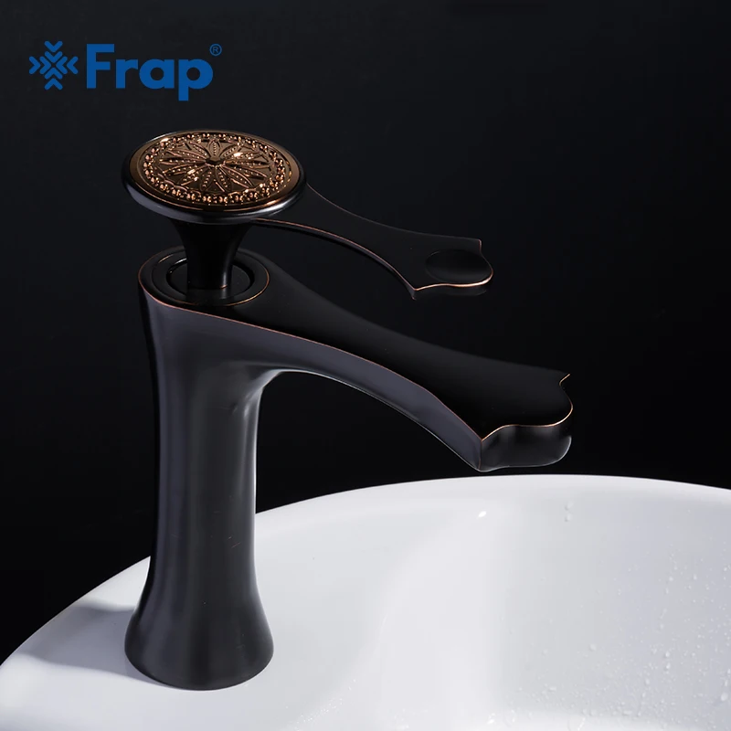 

FRAP Vintage Bathroom Basin Faucet Copper Material Single Handle Bathroom Sink Basin Faucet Black Mixer Tap Deck Mounted Y10040
