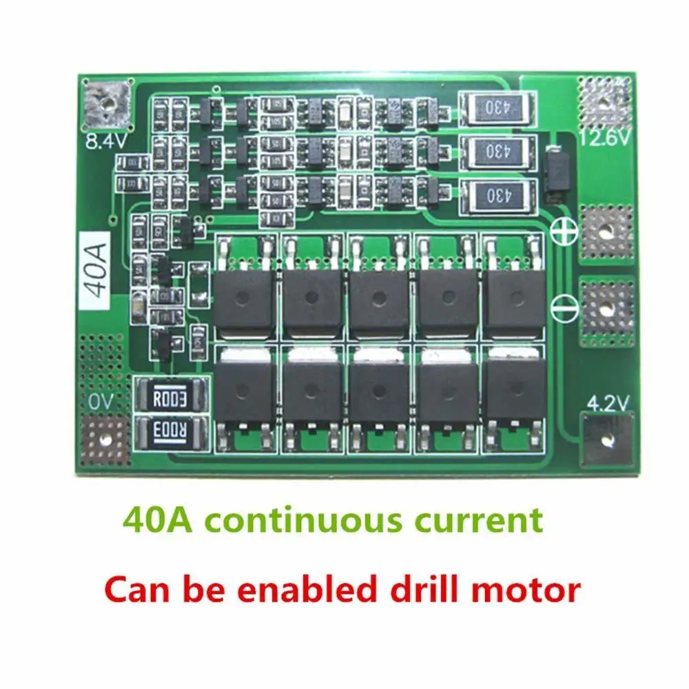 Защитная плата Aokin 3S 40A BMS 11 1 В 12 6 18650 для литиевых батарей с