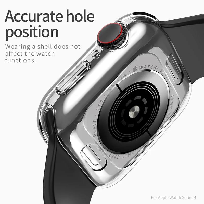 Чехол Laforuta для Apple Watch 5 4 44 мм 40 прозрачный мягкий силиконовый защитный чехол из