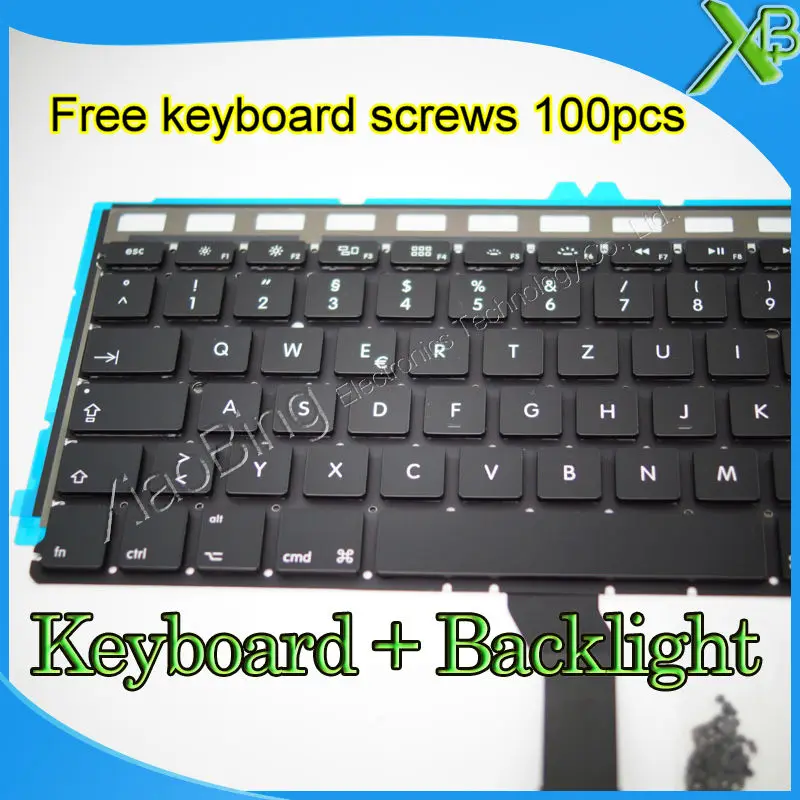 Новая немецкая клавиатура Deutsch QWERTZ tastaur + Подсветка винты для MacBook Air 13 3 &quotA1369 A1466 2010