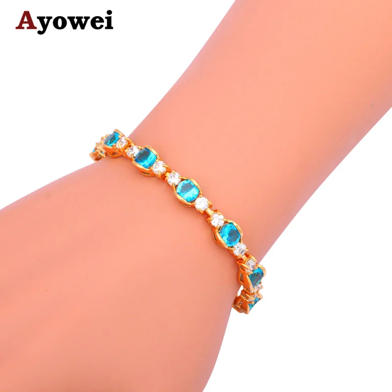 Женские браслеты с цирконием небесно голубого цвета TBS989A|bracelets for|a braceletbracelet fashion |
