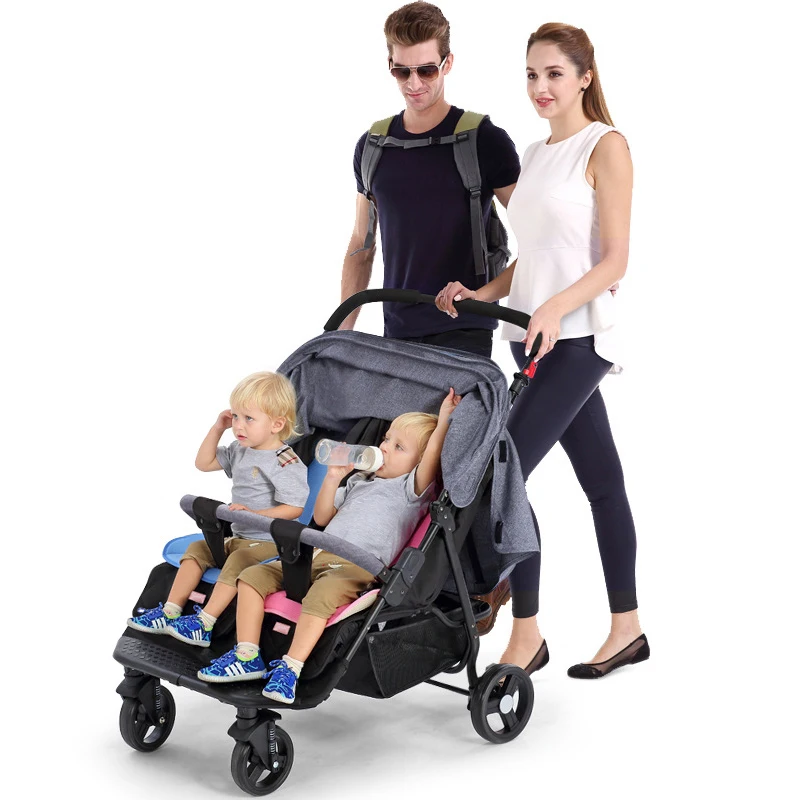 Twin baby stroller detachable light can sit reclining folding shock absorbers second double bb car | Мать и ребенок