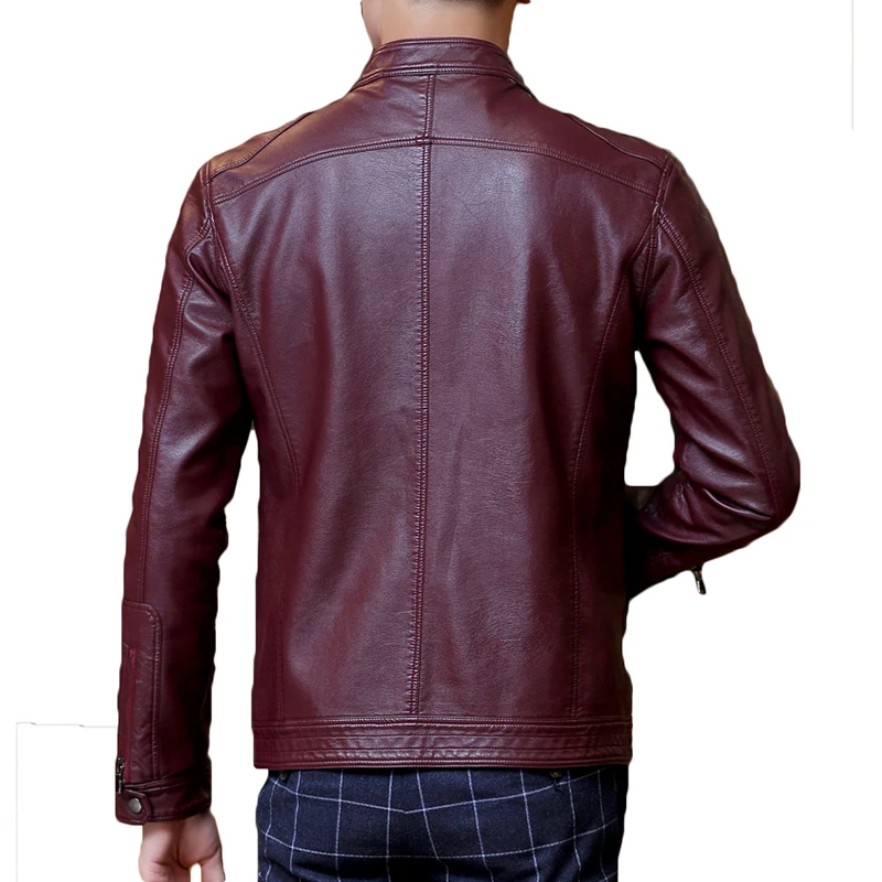 Envmenst 5XL мужская кожаная куртка с воротником стойкой мотоциклетная Повседневная
