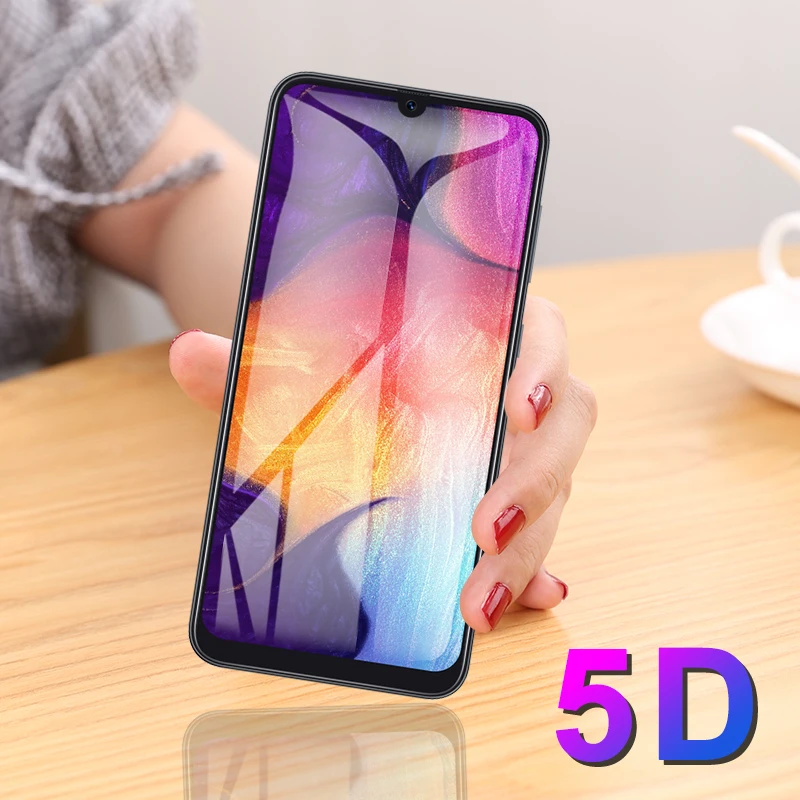 Закаленное стекло 5D с закругленными краями для Samsung Galaxy A50 A40 A30 A70 S10e A6 A7 A750 A8 J4 J6 Plus