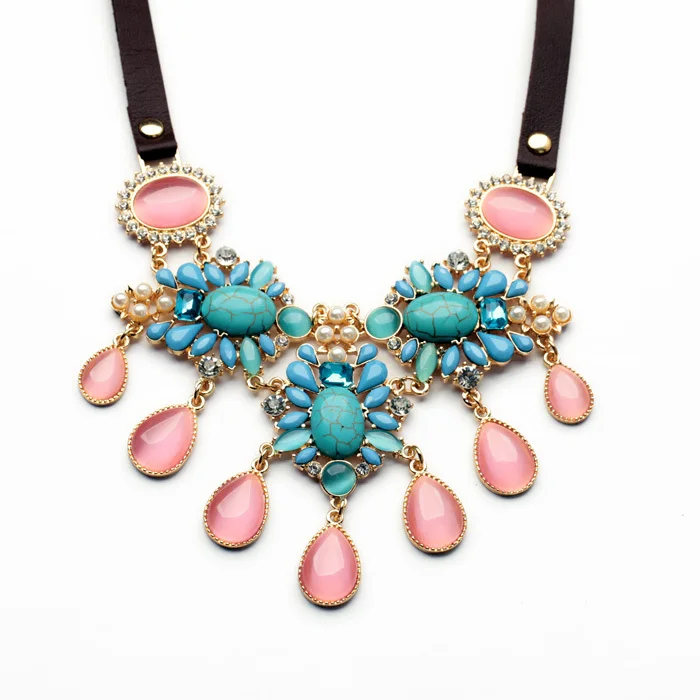 Ручная работа платье матч 2014 лучший продавец кожа цепь кисточкой синий камень