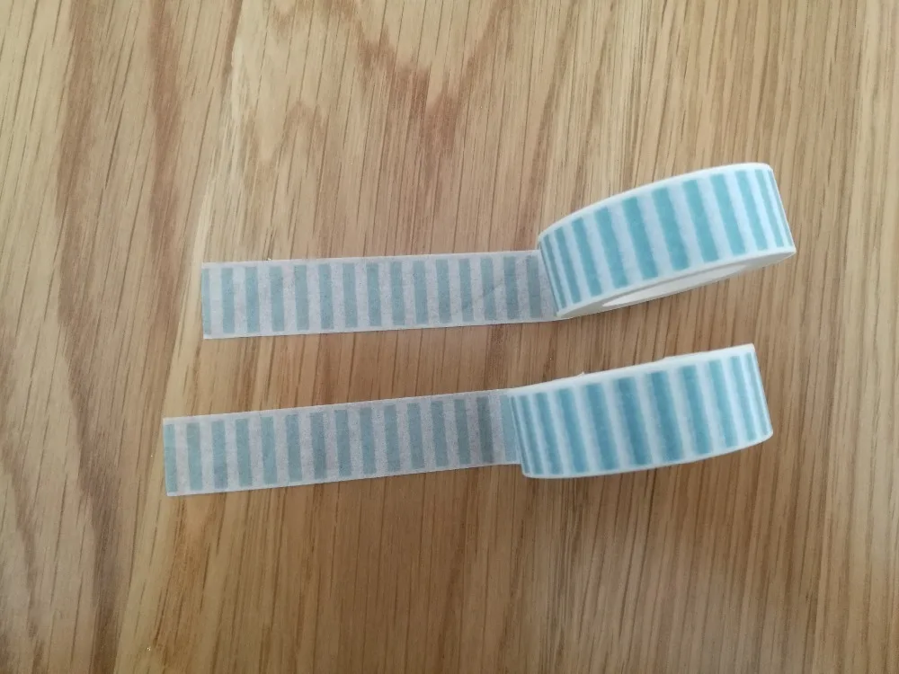 Лента маскирующая свежая синяя/белая 1 5 см|label masking tape|washi tapestriped washi tape |
