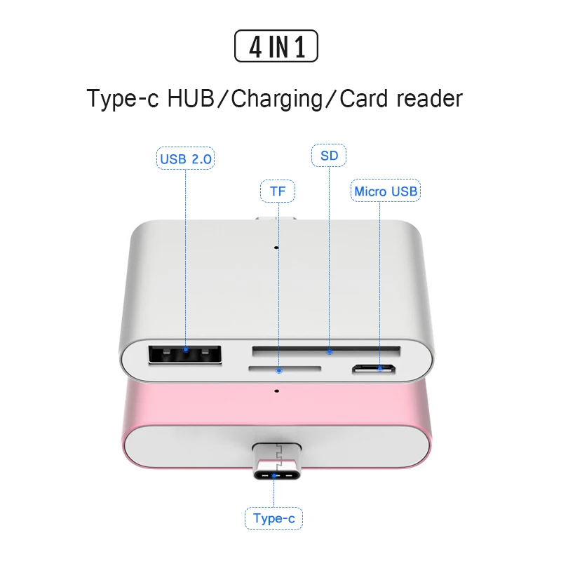 Адаптер Sovawin 4 в 1 Micro Usb для Type c SD/TF usb3.0 кардридер usb концентратор Macbook Xiaomi Android до 5