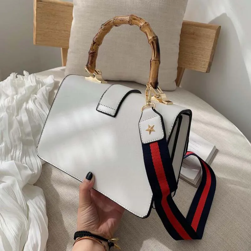 Модные женские туфли белый бамбук сумки Классический Плеча Crossbody для Для женщин