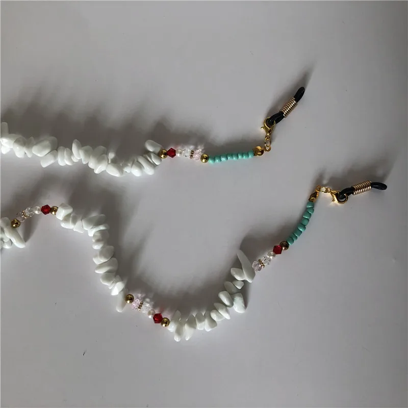 Цепочка для очков ручной работы из натурального белого камня | Аксессуары одежды