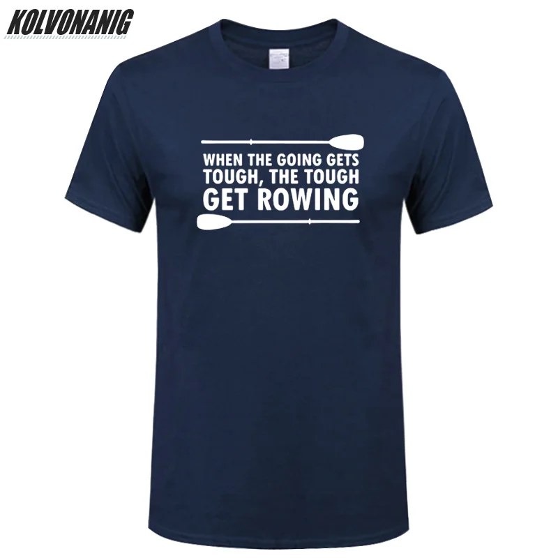 

Summer 2019 Rowing Printed T Shirt Men Oversized Men's Sportswear 100%Cotton Short Sleeves O-Neck Rower T-Shirts Plus Size