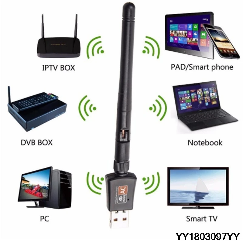 600 Мбит/с сетевые карты Wifi адаптер USB Двухдиапазонный 5 8 Г/2 4 ГГц LAN антенна ключ для