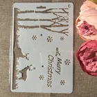 Трафареты для украшения стен, тиснильный альбом, 1 шт., A4, дерево, олень, Рождество