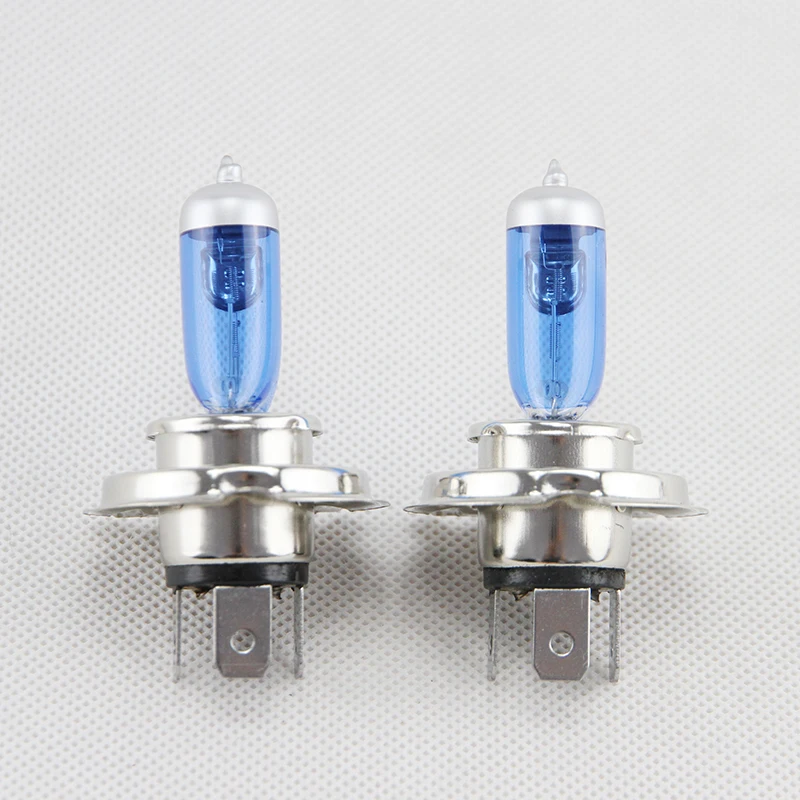 

2PC H4 9003 HB2 P43t 60W/55W 12V 6500K High/Low Hi/Low Beam Driving Headlight Replacement Halogen Bulbs H4 Blue Glass Head Light