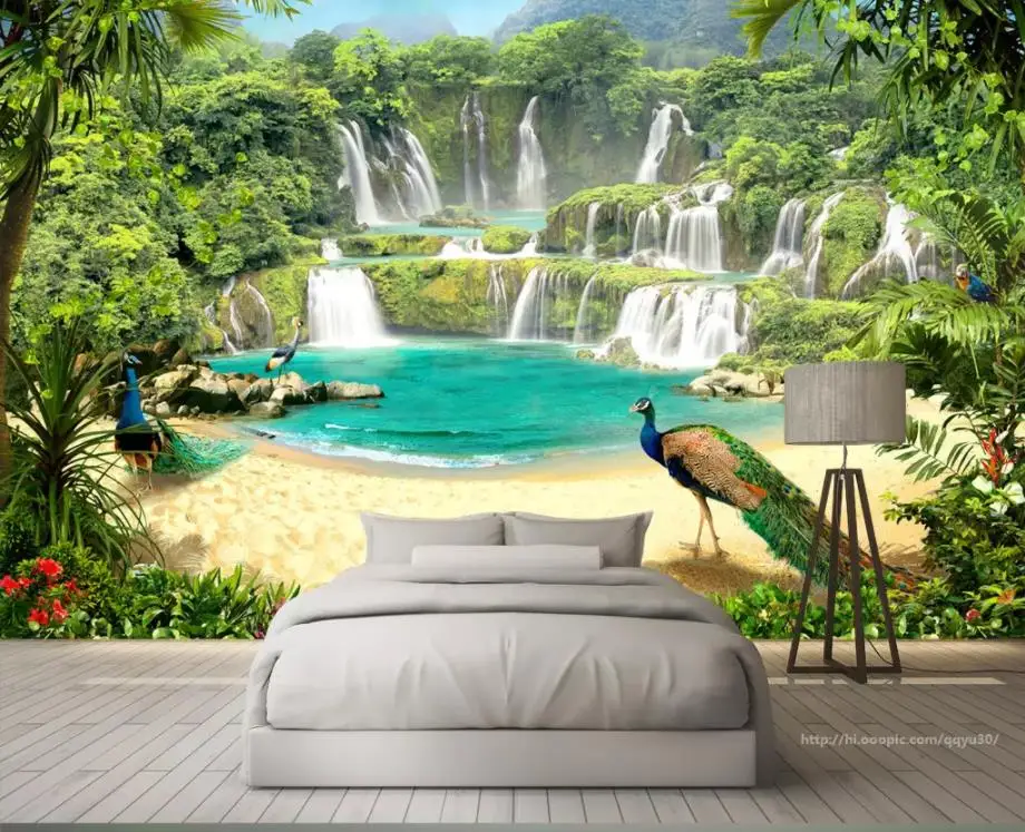 3D украшения для дома водопад озеро пейзаж фотообои спальни стены обои стен 5D