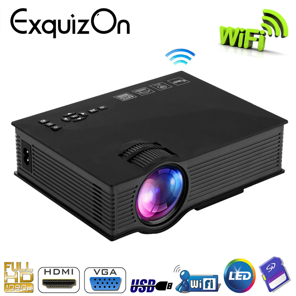 Оригинальный uc46 + WI FI HD Mini Портативный проектор 1200 люмен LED домашний Кино