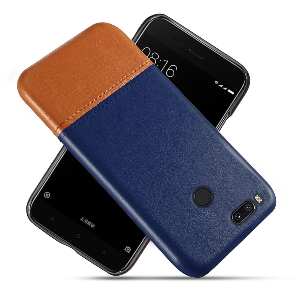 Роскошный деловой чехол для Xiaomi mi 5X 6X A1 A2 mi 5 mi 6 5S plus из искусственной кожи+ PC чехол s для Xiao mi 8 9 se Max 3 2 mi x 2s Poco F1 - Цвет: Blue-Khaki