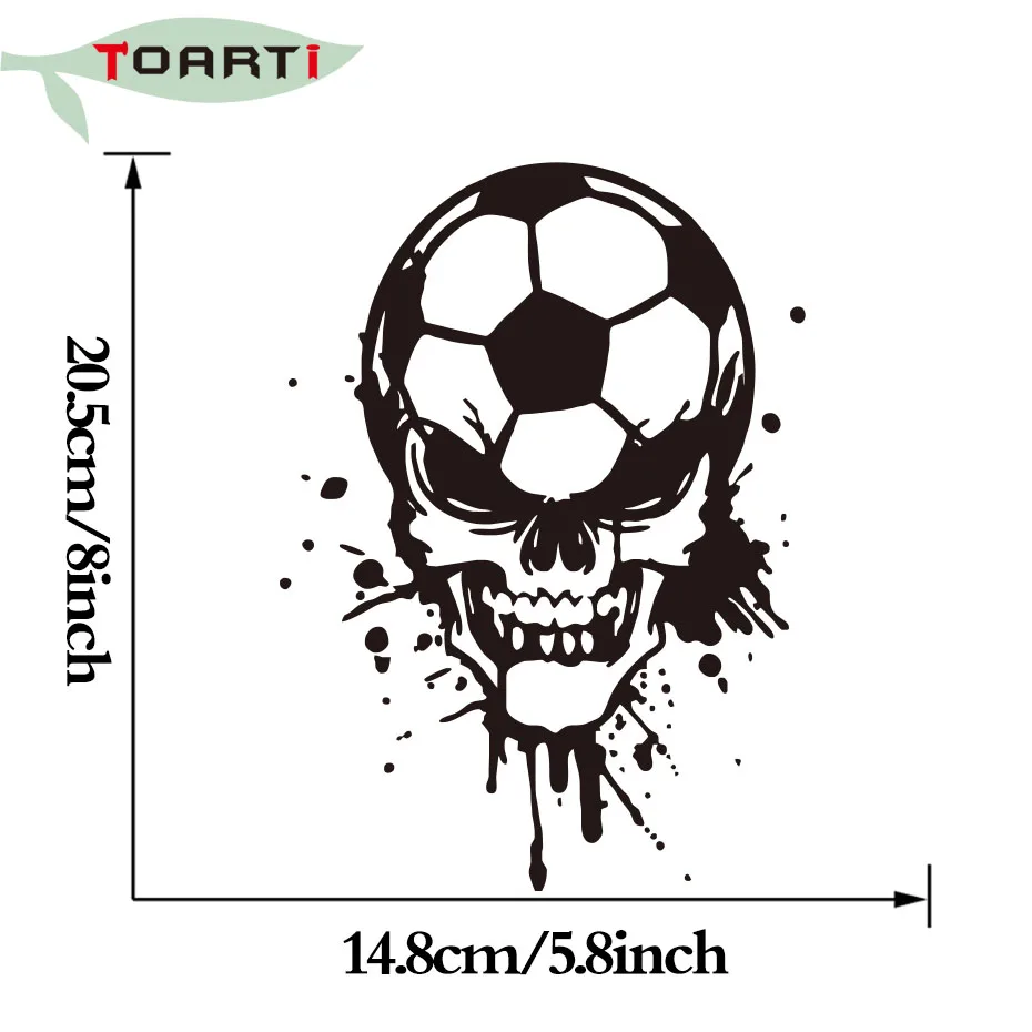 Виниловая наклейка на голову футбольного черепа для автомобиля спортивная игра
