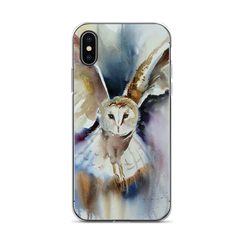 Милый чехол для телефона с рисунком Совы и сердечек iphone 6 6s 7 7plus 8 8plus X xs xr XS Max