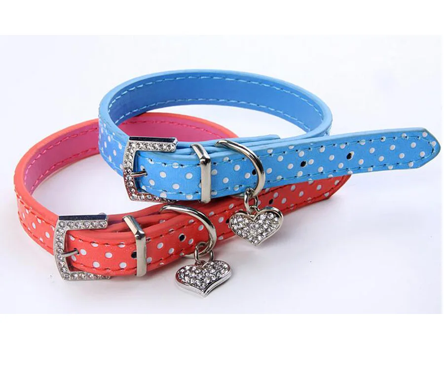 Бесплатная доставка кожаные ошейники для домашних животных в виде сердца