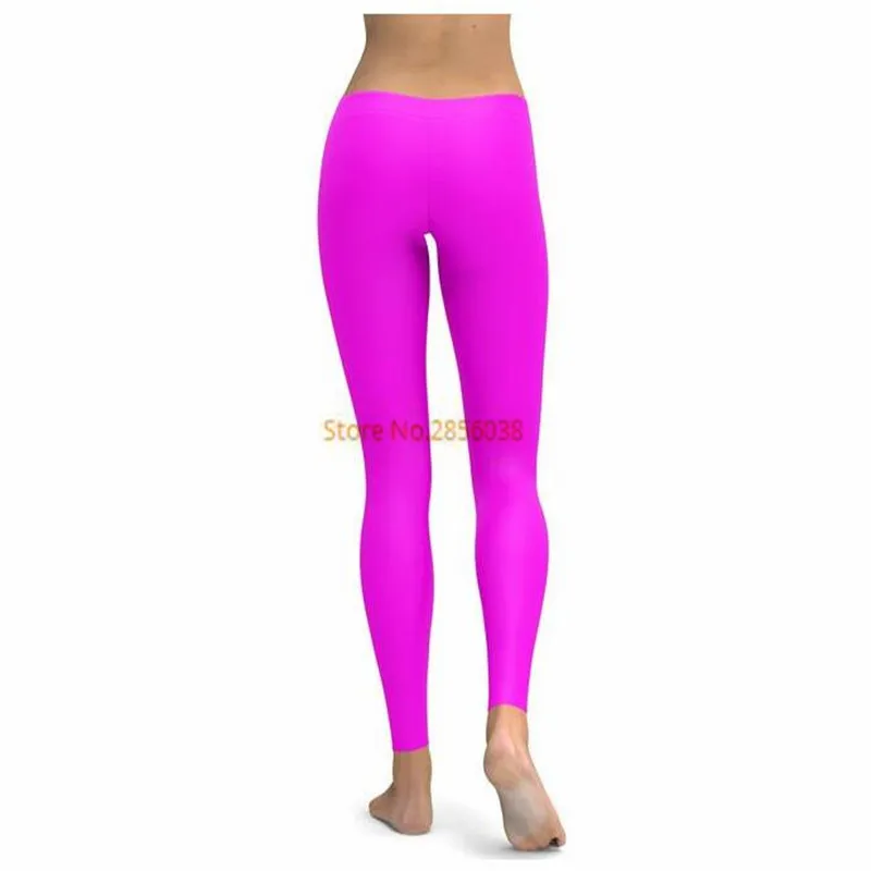 В высокое качество из Брюки для девочек одноцветное ярко-розовый леггинсы 3D