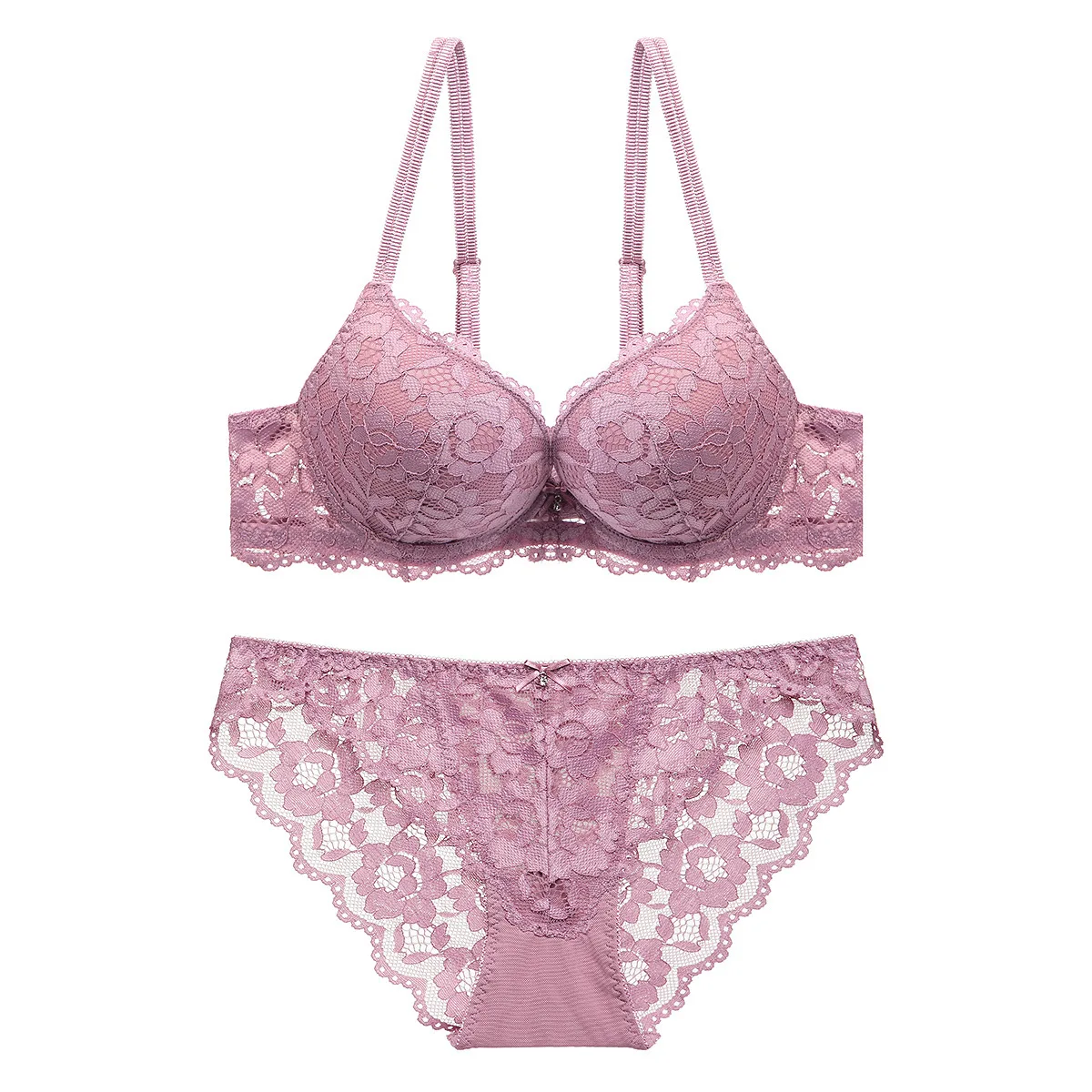 Hot Sale Luxury 3/4 Cup Brand Sexy Intimates Push Up Bra Set Underwear Floral Embroidery Lace Women Panty | Женская одежда