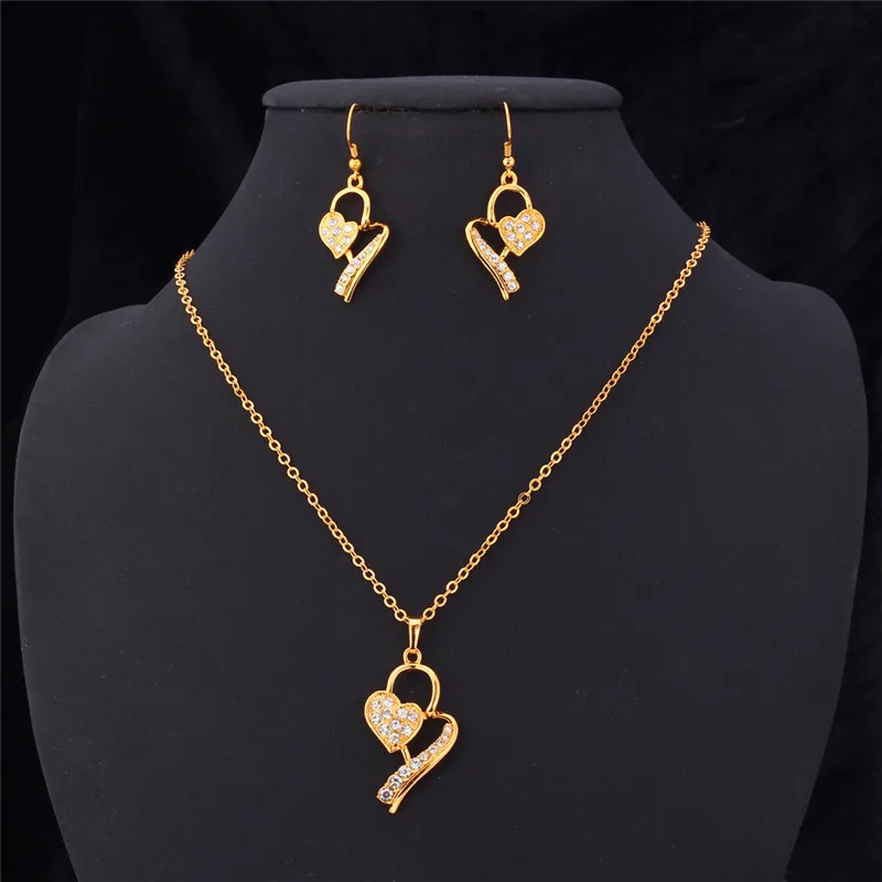 Kpop Свадебные Ювелирные наборы Висячие серьги Подвеска Ожерелье для женщин