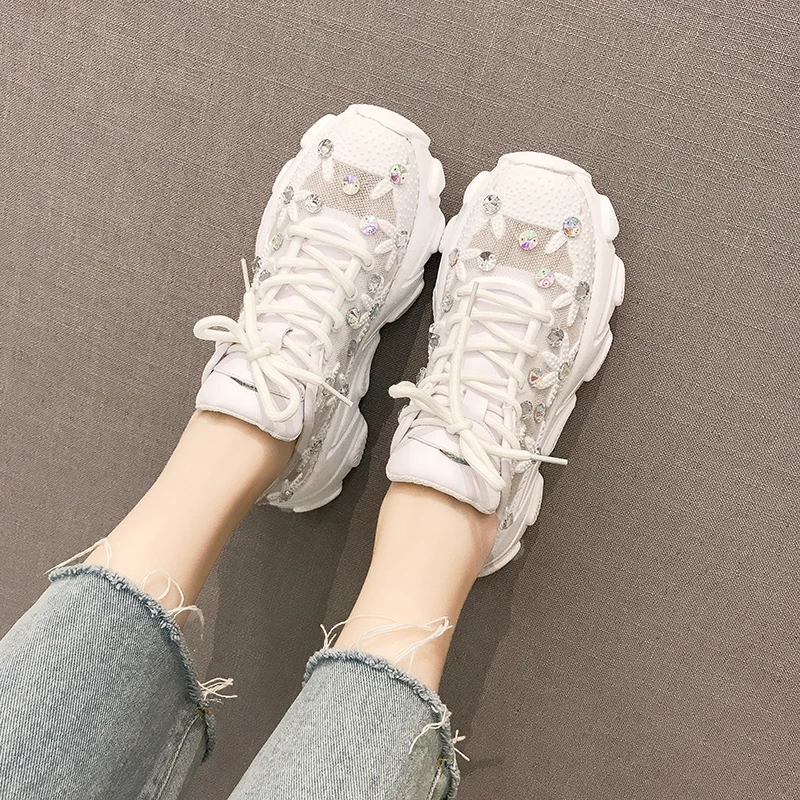 Женские туфли-лодочки Tenis Повседневная дышащая корзина с украшением в виде