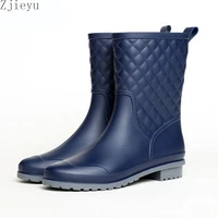 new fashion plaid rain boots women new fashion rain bot ankle wellies women rubber boots shoes waterproof rain boots