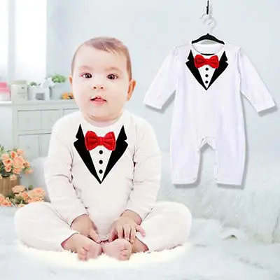 

Newborn Baby Boys Infant Outfits Jumpsuit Romper Fashion Gentleman Formal 2019 SS