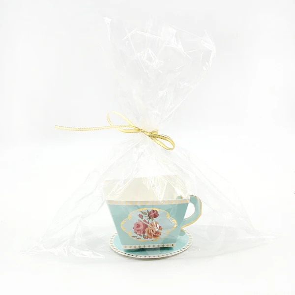 Blue Cup 10 шт./лот, чайный горшок/чайная чашка, коробки для конфет, свадебные подарки, вечерние сувениры для гостей, свадебные украшения на день рождения, Детские вечерние украшения - Цвет: Blue Cup