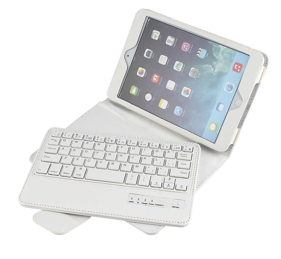 Для iPad Mini клавиатура складной кожаный чехол со съемной клавиатурой Bluetooth для Apple 1
