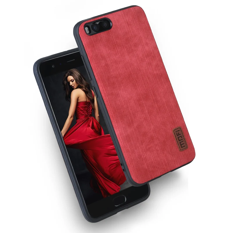 red Чехол для Xiaomi Mi 6, чехол для Xiaomi Mi 6, силиконовый магнитный автомобильный держатель, Джинсовая кожа,, Mofi 360, противоударный чехол из ТПУ - Цвет: red