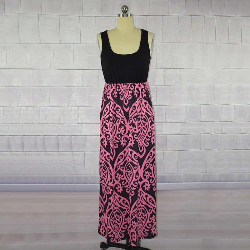 Для мамы и дочки Подходящее платье Лето рукавов Мода Pteris печати жилет для в стиле