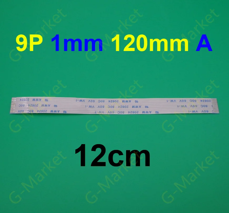 

1pcs 9pin FFC FPC flat flexible cable 1.0mm pitch 9 pin A Forward Length 120mm Ribbon Flex Cable AWM 20624 80C 60V VW-1