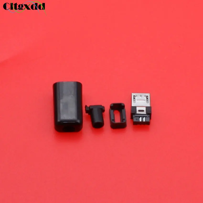 Cltgxdd 5 pin Micro USB разъем для зарядки типа B штекер 4 шт в сборе черный пластиковый