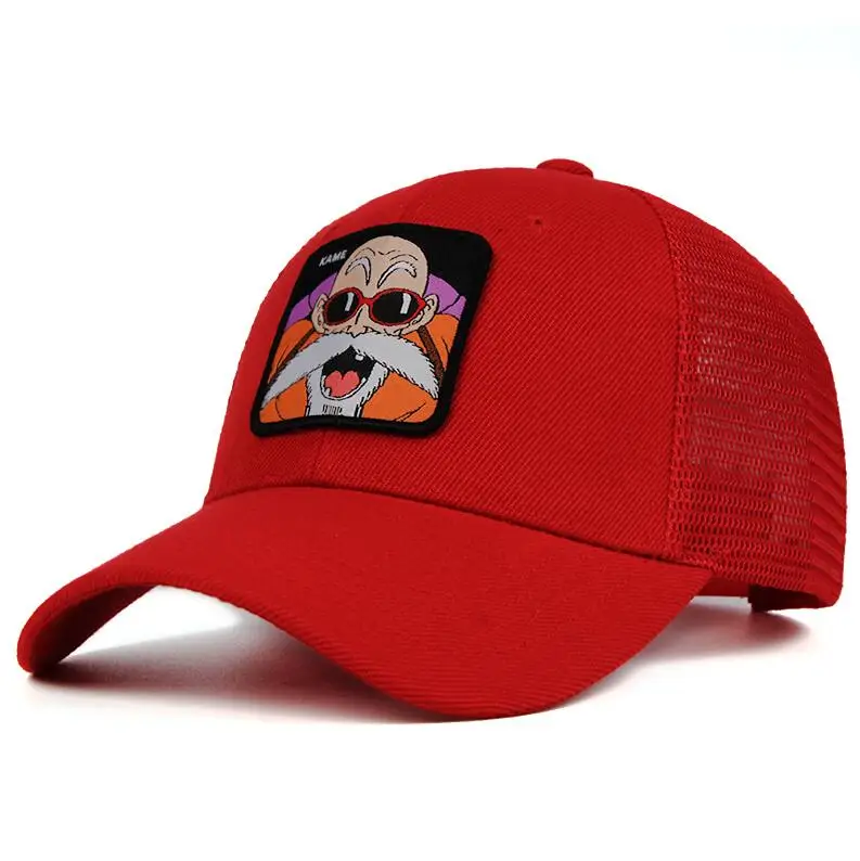 Каме сетчатая шапка Dragon Ball Z Snapback BULMA GOKU хлопок Saiyan бейсболка для мужчин и женщин хип хоп дальнобойщик папа шляпа лето дропшиппинг - Цвет: Красный