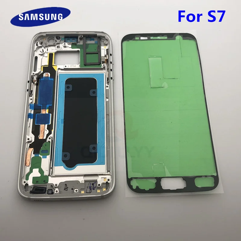 S7 Замена средняя рамка Корпус Шасси для samsung Galaxy G930 SM G930F G930FD одиночный/Dual
