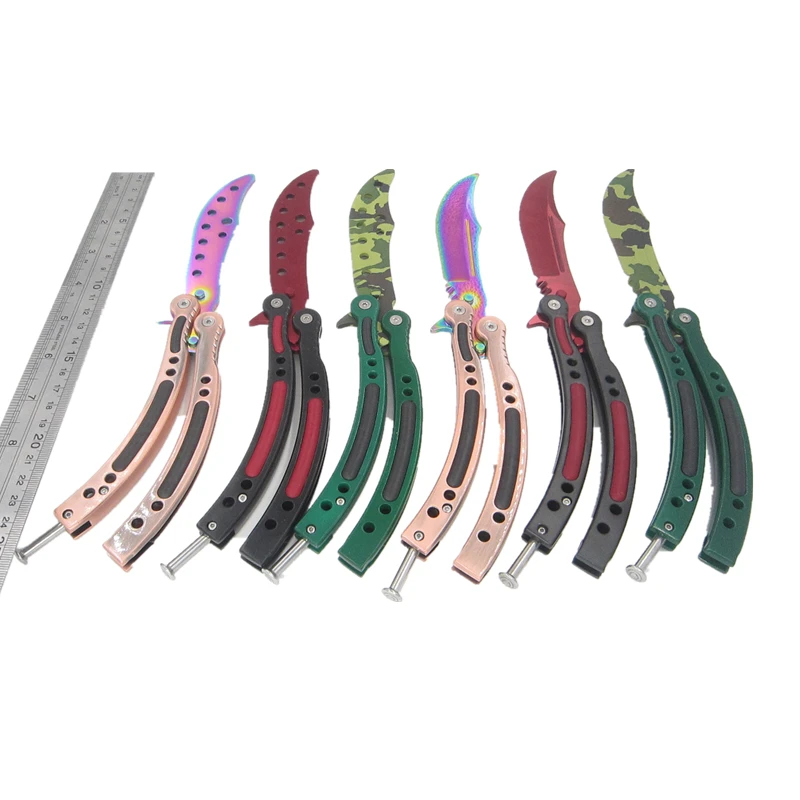 CS GO Убойный тупой нож для тренера тренировочный цеп-бабочка балисонг Фолд