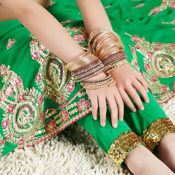 Индийские традиционные детские костюмы Sarees этнический стиль танцевальные
